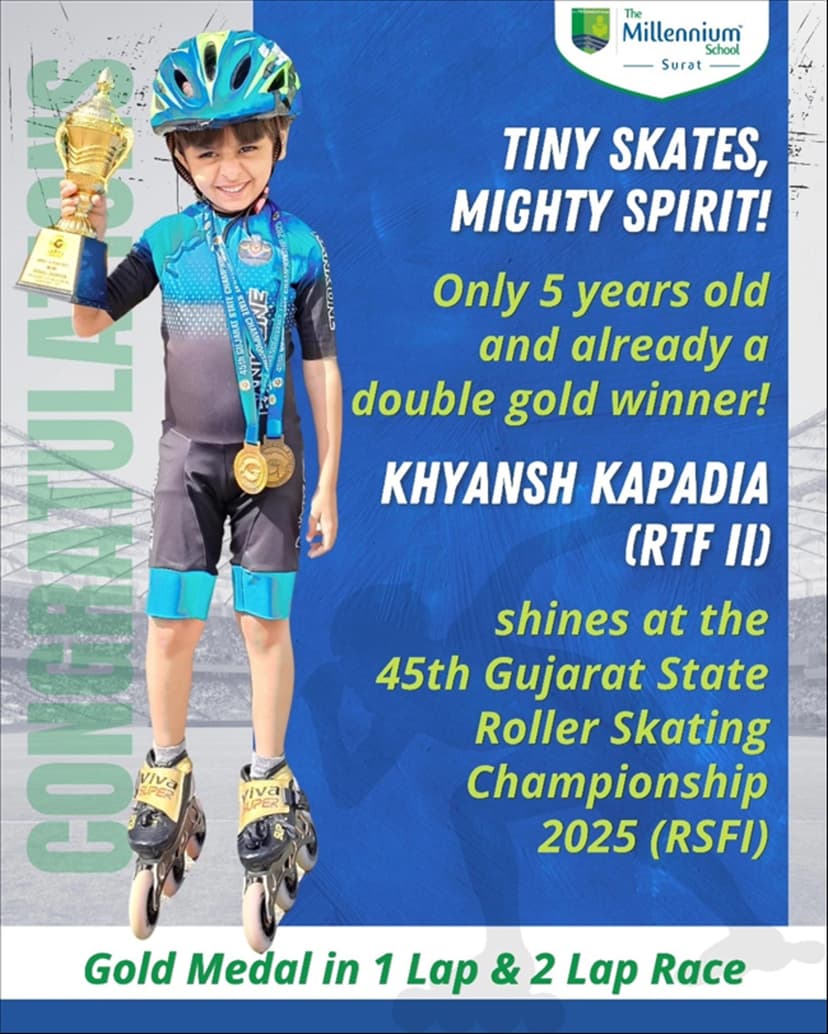 Double Gold Winner at the 45th Gujarat State Roller Skating Championship 2025 (RSFI)
