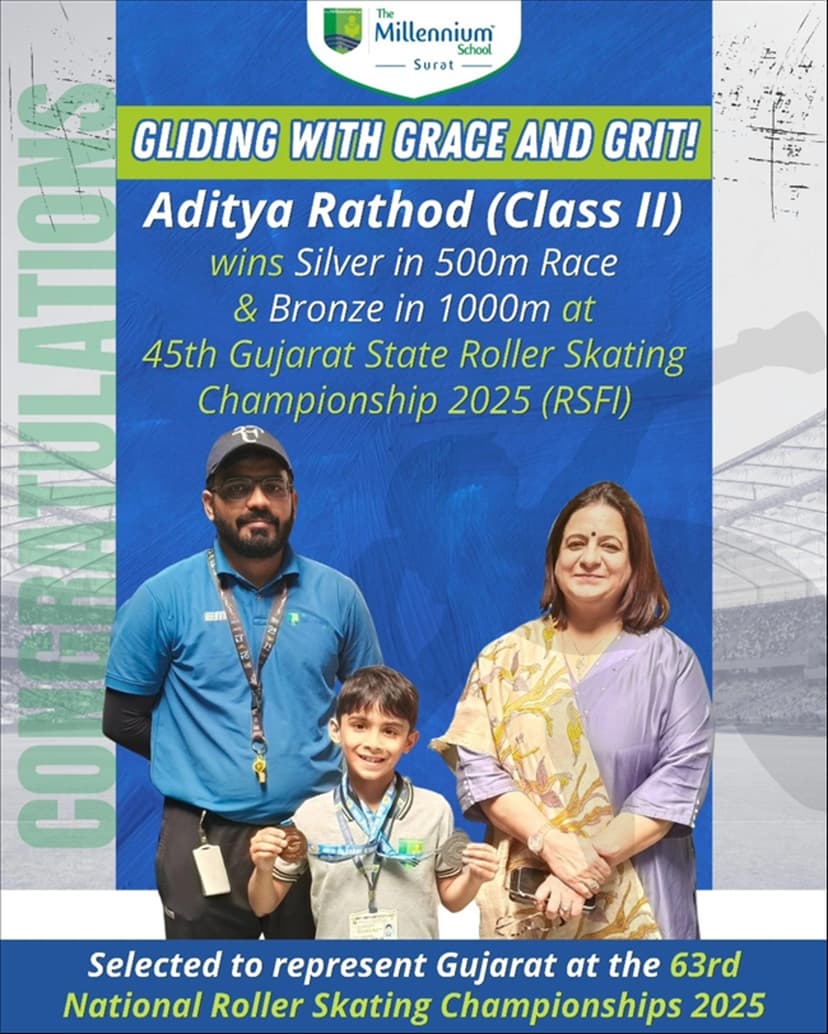 Silver & Bronze at the 45th Gujarat State Roller Skating Championship 2025 (RSFI)