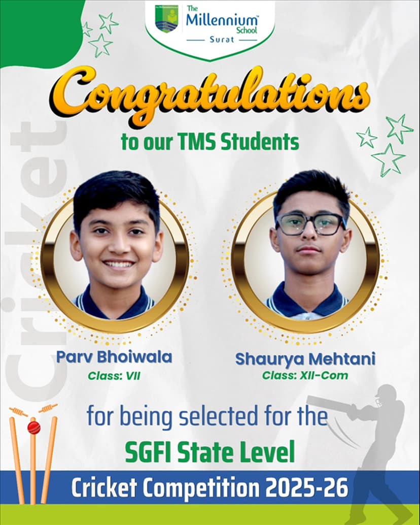 Selected for the SGFI State Level Cricket Competition 2025–26!