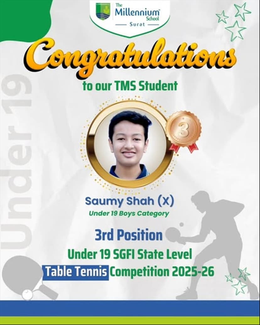 Bronze Medal at the SGFI Table Tennis State Tournament 2025