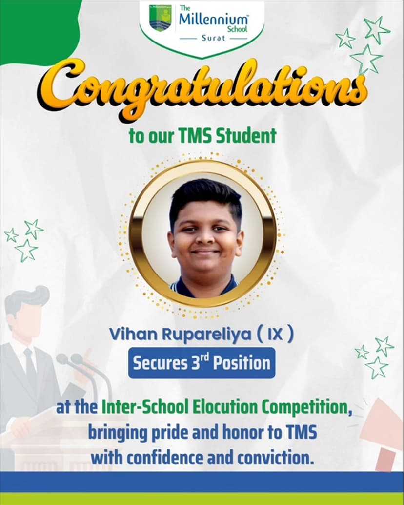 Secured 3rd position at the Inter-School Elocution Competition