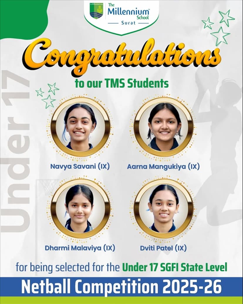Selected for the SGFI U17 State Level Netball Competition 2025-26!