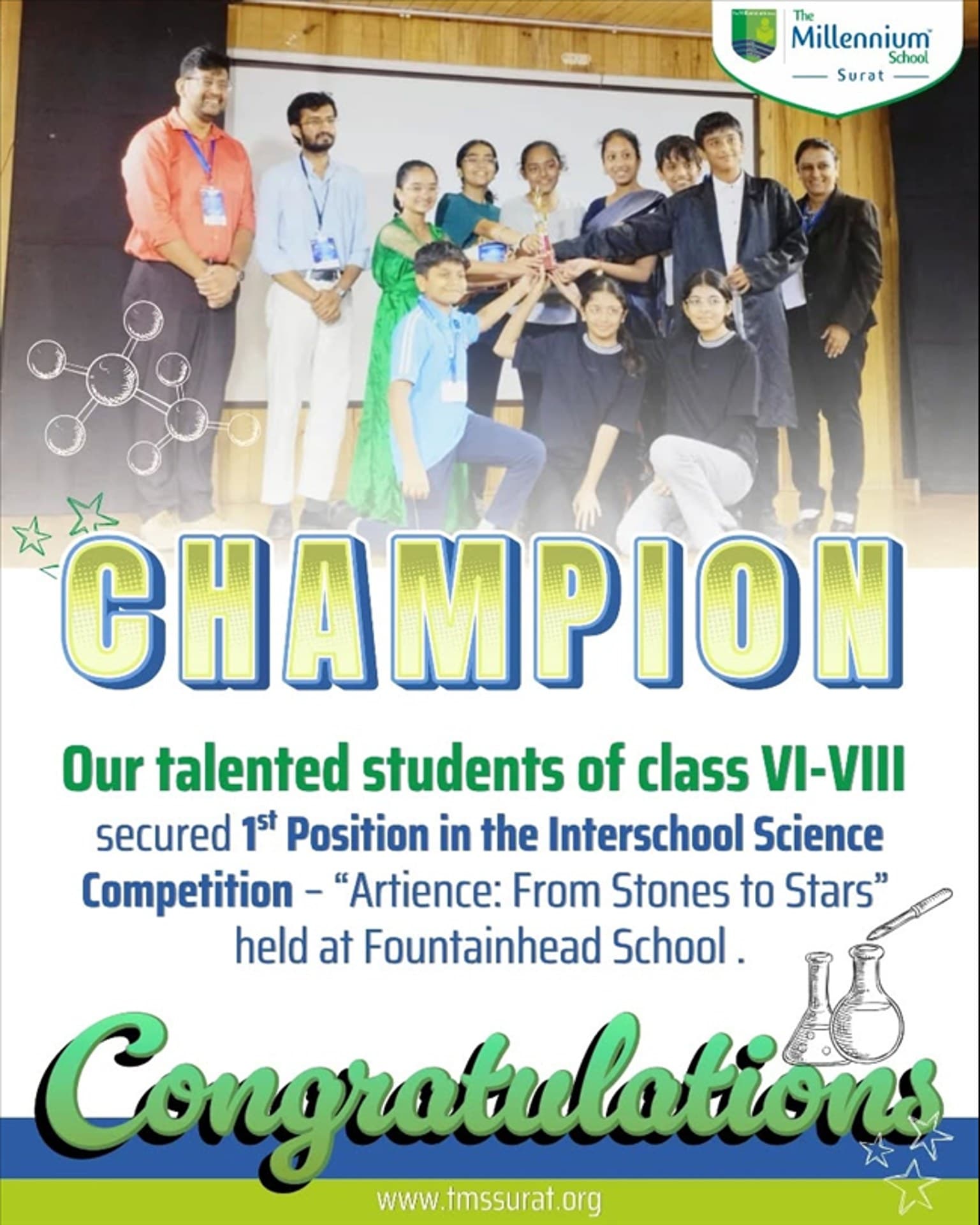 1st Place at the Interschool Science Competition “Artience: From Stones to Stars”
