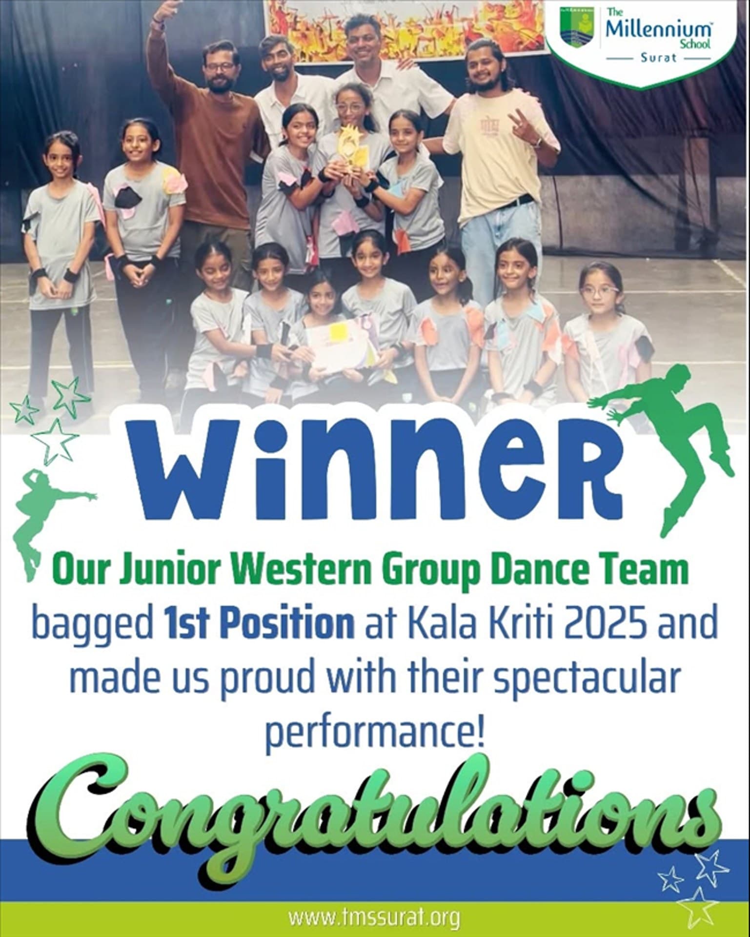 Junior Western Group Dance Team bagged 1st Position at Inter-School Kala Kriti 2025