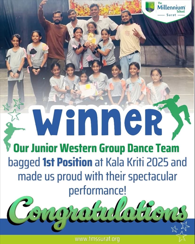 Junior Western Group Dance Team bagged 1st Position at Inter-School Kala Kriti 2025