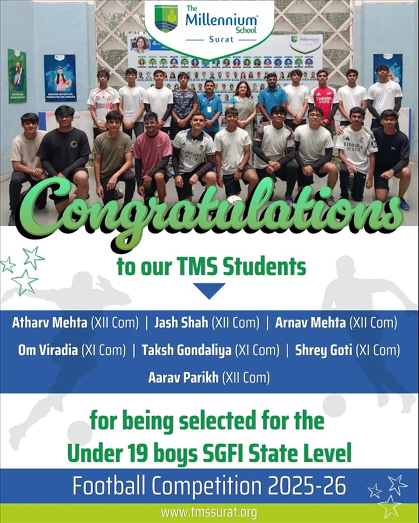 Selected for Under-19 Boys SGFI State Level Football Competition 2025-26!