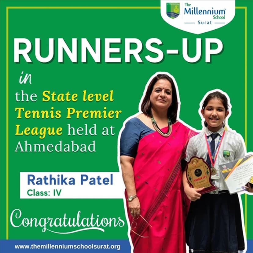 Runners-Up position in the State Level Tennis Premier League