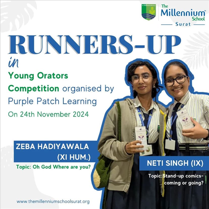 Runner-Up in Young Orators Competition