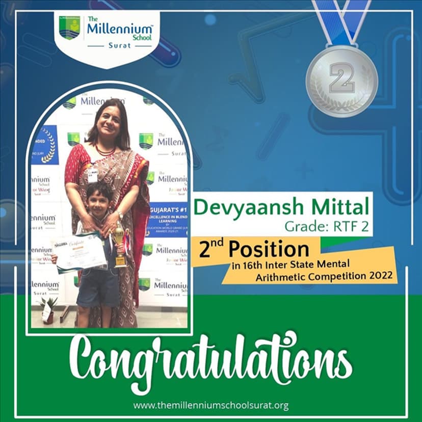 2nd runnerup prize in Interstate Mental Arithmetic competition 2022