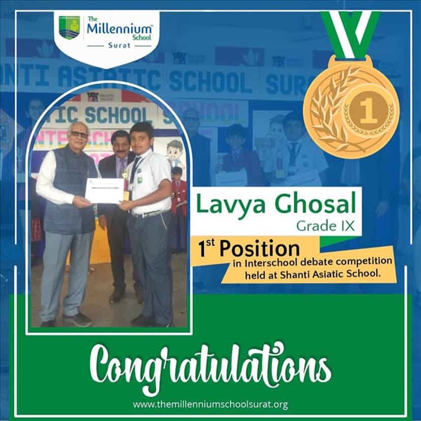 1st position Interschool debate competition 2022