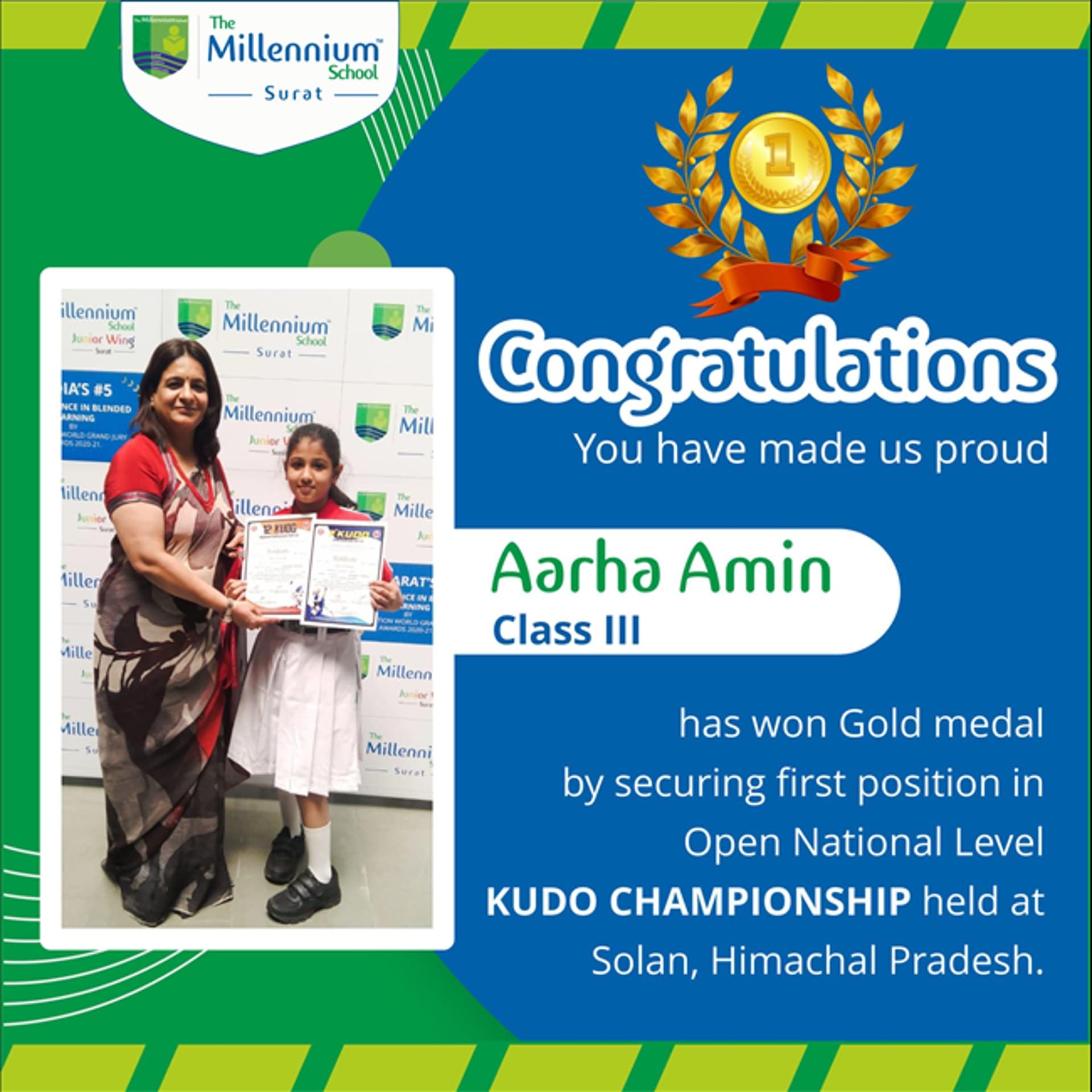 Gold medal in Open National Level Kudo Championship